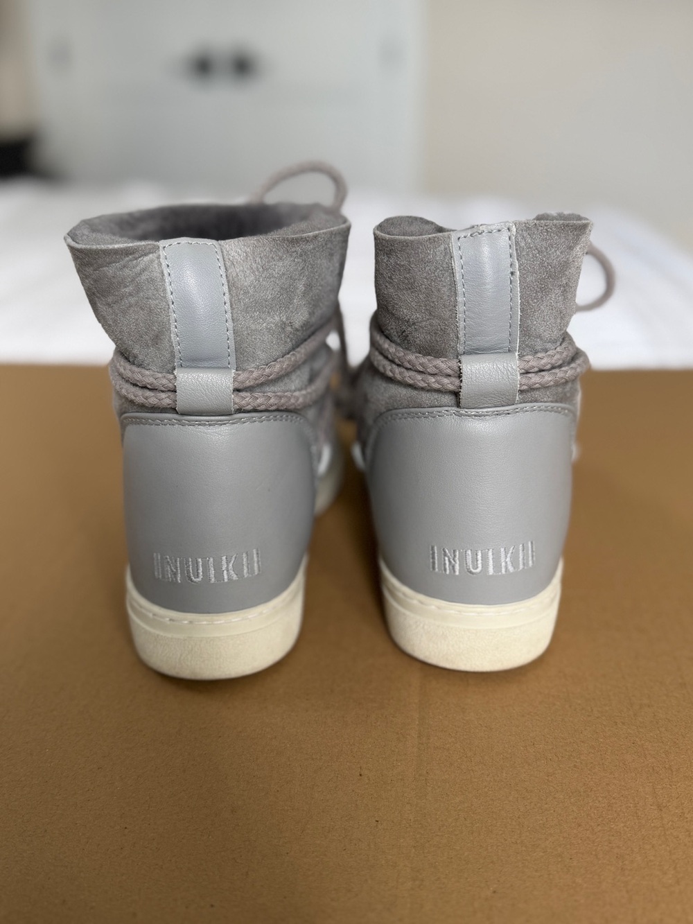 INUIKII Gray Suede Fur Lined Winter Women’s Snow Boots EU 39 - Picture 7 of 9